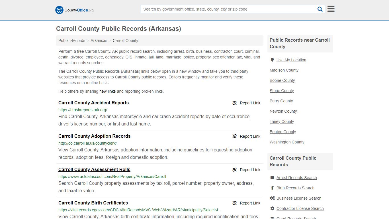 Public Records - Carroll County, AR (Business, Criminal, GIS, Property ...